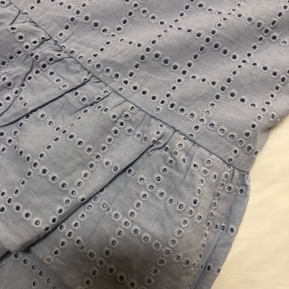 Gianni Bono blue eyelet ruffle drop waist mini dress, size small, - Picture 6 of 6